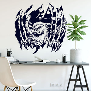 Wandtattoo Weißkopfadler – Majestätischer Adler mit Krallen & Wandriss-Effekt | Dynamische Tier-Deko - Sunnywall - Individualität trifft Design