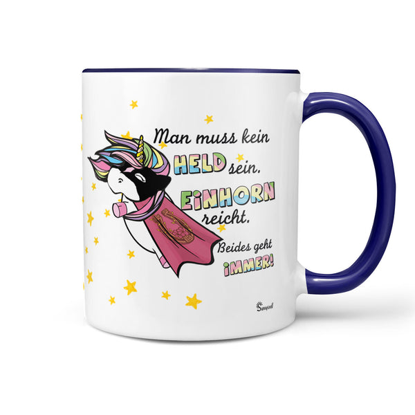Kaffeetasse Tasse Becher Einhorn - Held hero - Sunnywall - Individualität trifft Design