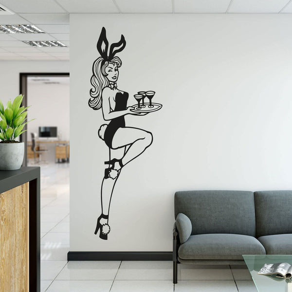 Wandtattoo Pin-up Bunny Girl – Lady im Bunny Kostüm Retro-Style  | Wandaufkleber & Sticker Pin Up Girl - Sunnywall - Individualität trifft Design