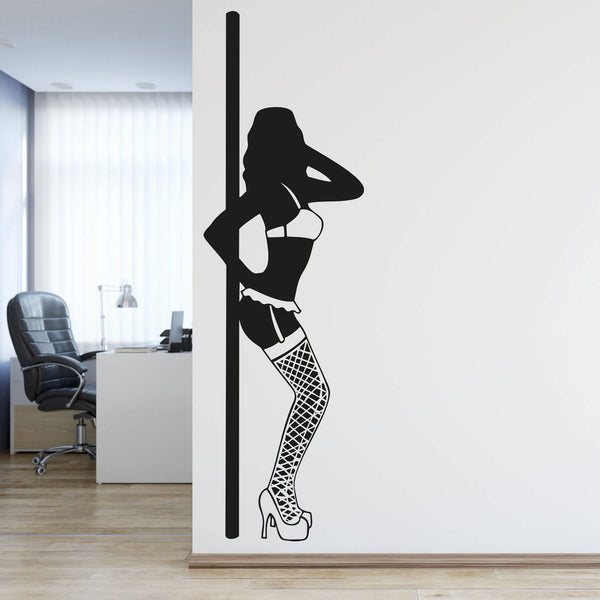Wandtattoo Poledance – Sinnliche Stripperin beim Tanz | Sexy Wandaufkleber für Tanz- & Fitnessfans - Sunnywall - Individualität trifft Design