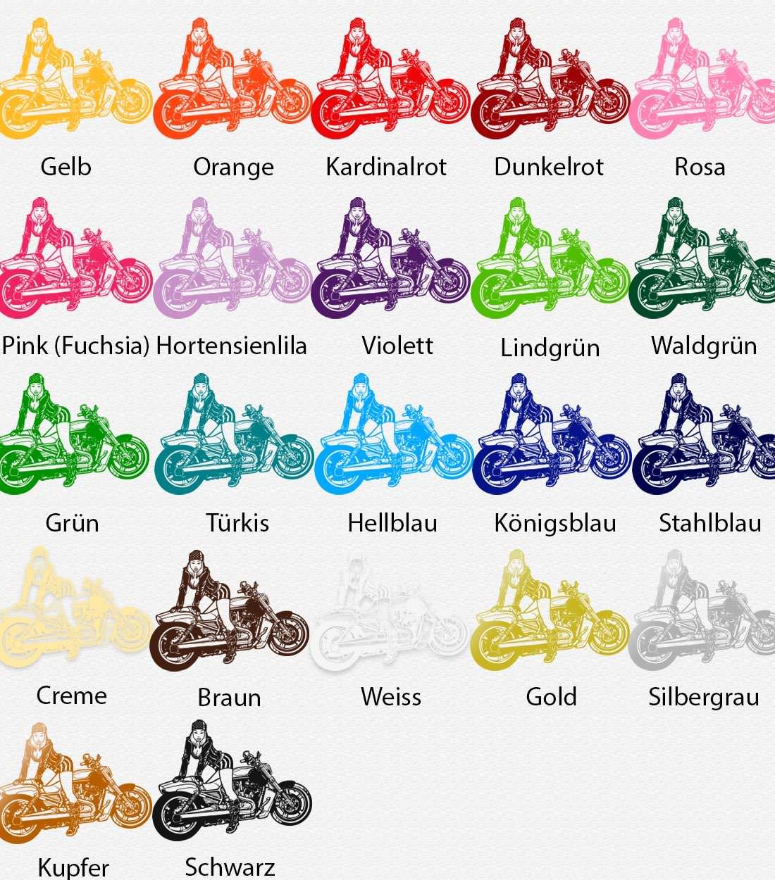 Wandtattoo Sexy Bikerin – Bikergirl mit Stars and Stripes auf Motorrad | Wandaufkleber für Motorradfans - Sunnywall - Individualität trifft Design