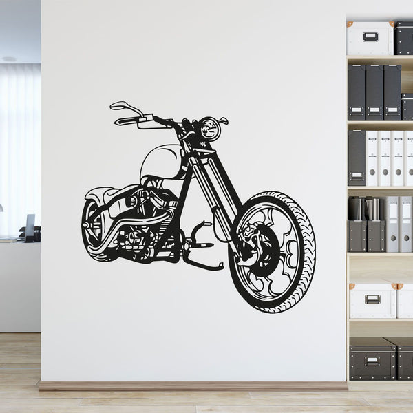 Wandtattoo Chopper Motorrad – Stylisches Bike Schrägsicht | Wandaufkleber für Biker & Motorradfans - Sunnywall - Individualität trifft Design