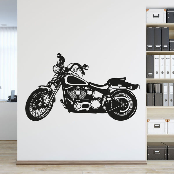 Wandtattoo Cruiser Motorrad – Stylisches Bike Seitenansicht | Wandaufkleber für Biker & Motorradfans - Sunnywall - Individualität trifft Design