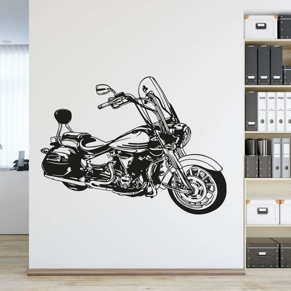 Wandtattoo Cruiser Motorrad mit Windschutz – Stylisches Bike Seitenansicht | Wandaufkleber für Biker & Motorradfans - Sunnywall - Individualität trifft Design