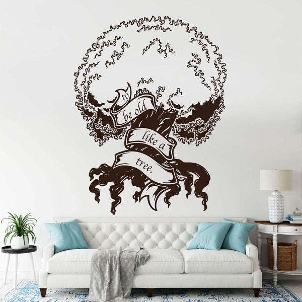 Wandtattoo – To Be Old Like a Tree | Symbolischer Baum-Wandaufkleber für Natur & Lebensweisheit - Sunnywall - Individualität trifft Design
