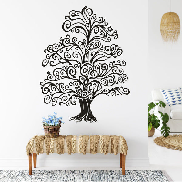 Wandtattoo Zauberbaum – Mystischer Baum mit geschwungenen Ästen | Dekorativer Wandaufkleber für Wohnräume & Natur-Liebhaber - Sunnywall - Individualität trifft Design