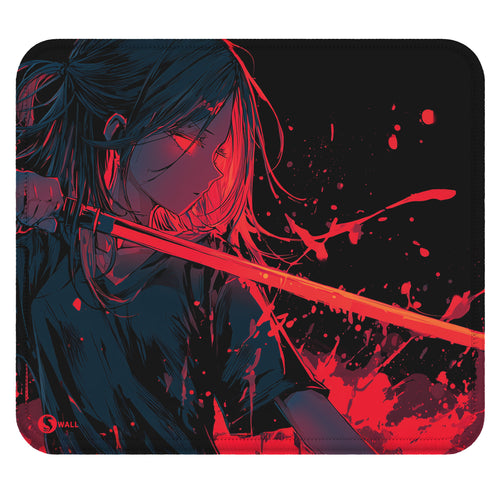 Gaming Mauspad XXL Crimson Katana Samurai Girl 90x40 | 80x30 | 45x40 cm 4mm Premiumdicke