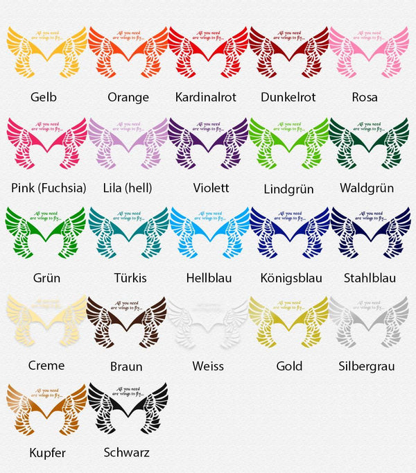 Wandtattoo Geflügeltes Herz mit Spruch  - All you need are wings to fly - Sunnywall - Individualität trifft Design
