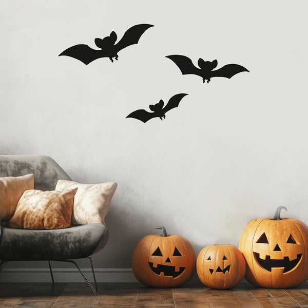 Wandtattoo Halloween Fledermaus – Fledermäuse 3er Set | Gruseliger Wandaufkleber für die Halloween-Dekoration im Kinderzimmer - Sunnywall - Individualität trifft Design