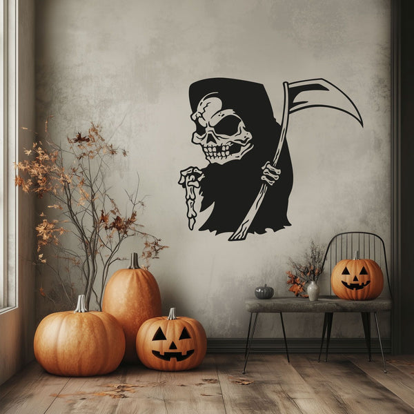Wandtattoo Halloween – Little Death -  Sensenmann Grim Reaper | Gruseliger Wandaufkleber für die Halloween-Dekoration - Sunnywall - Individualität trifft Design