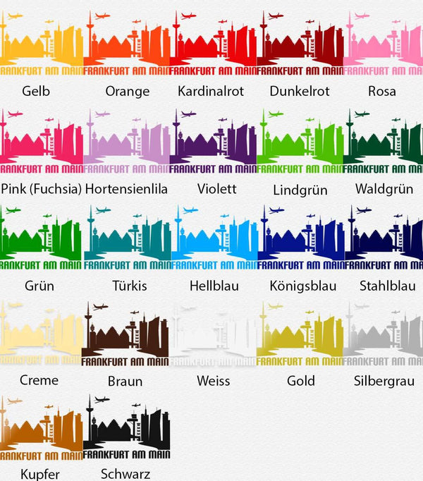 Wandtattoo Skyline Stadt FRANKFURT am Main Hessen Panorama Deutschland Sehenswürdigkeiten - Sunnywall - Individualität trifft Design