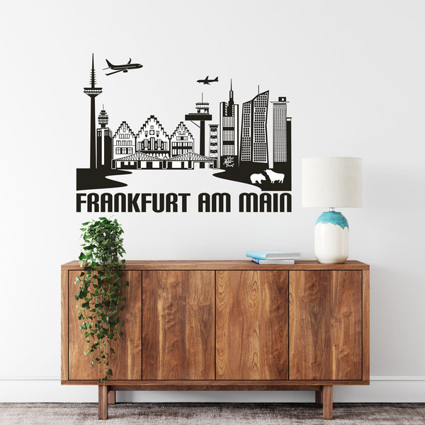 Wandtattoo Skyline Stadt FRANKFURT am Main Hessen Panorama Deutschland Sehenswürdigkeiten - Sunnywall - Individualität trifft Design