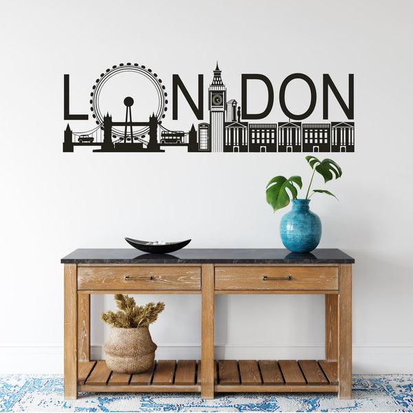 Wandtattoo Skyline Stadt LONDON Panorama England Groß Britannien - Sunnywall - Individualität trifft Design