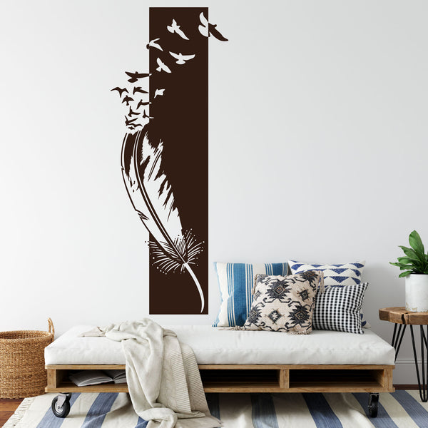 Wandtattoo Vogelschwarm – Tauben mit Federn und Freiheitssymbol | Wandaufkleber für ein Gefühl der Freiheit - Sunnywall - Individualität trifft Design