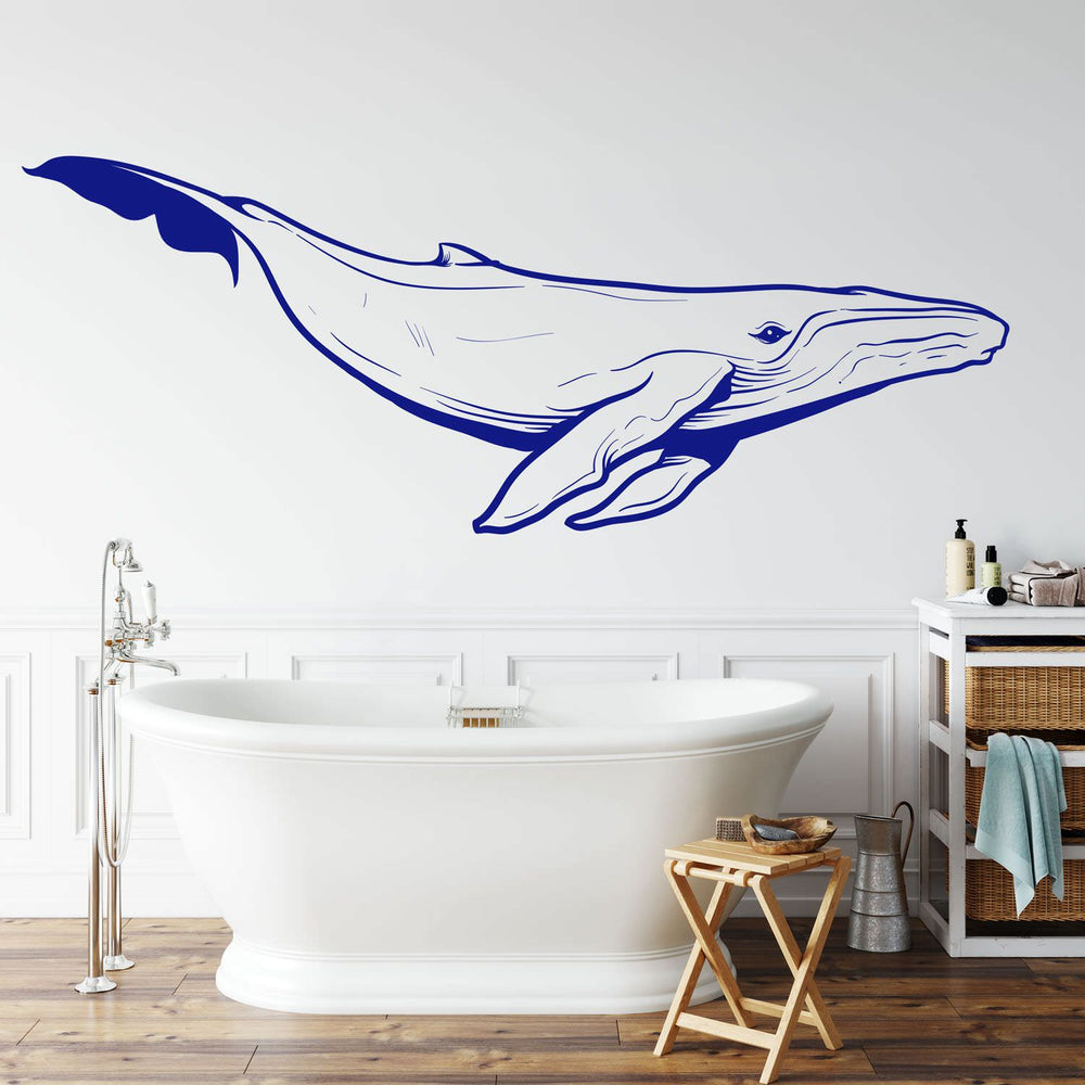 Wandtattoo Maritim – Majestätischer Blauwal in der Meereswelt | Wandaufkleber mit Ozean- und Meerestieren - Sunnywall - Individualität trifft Design