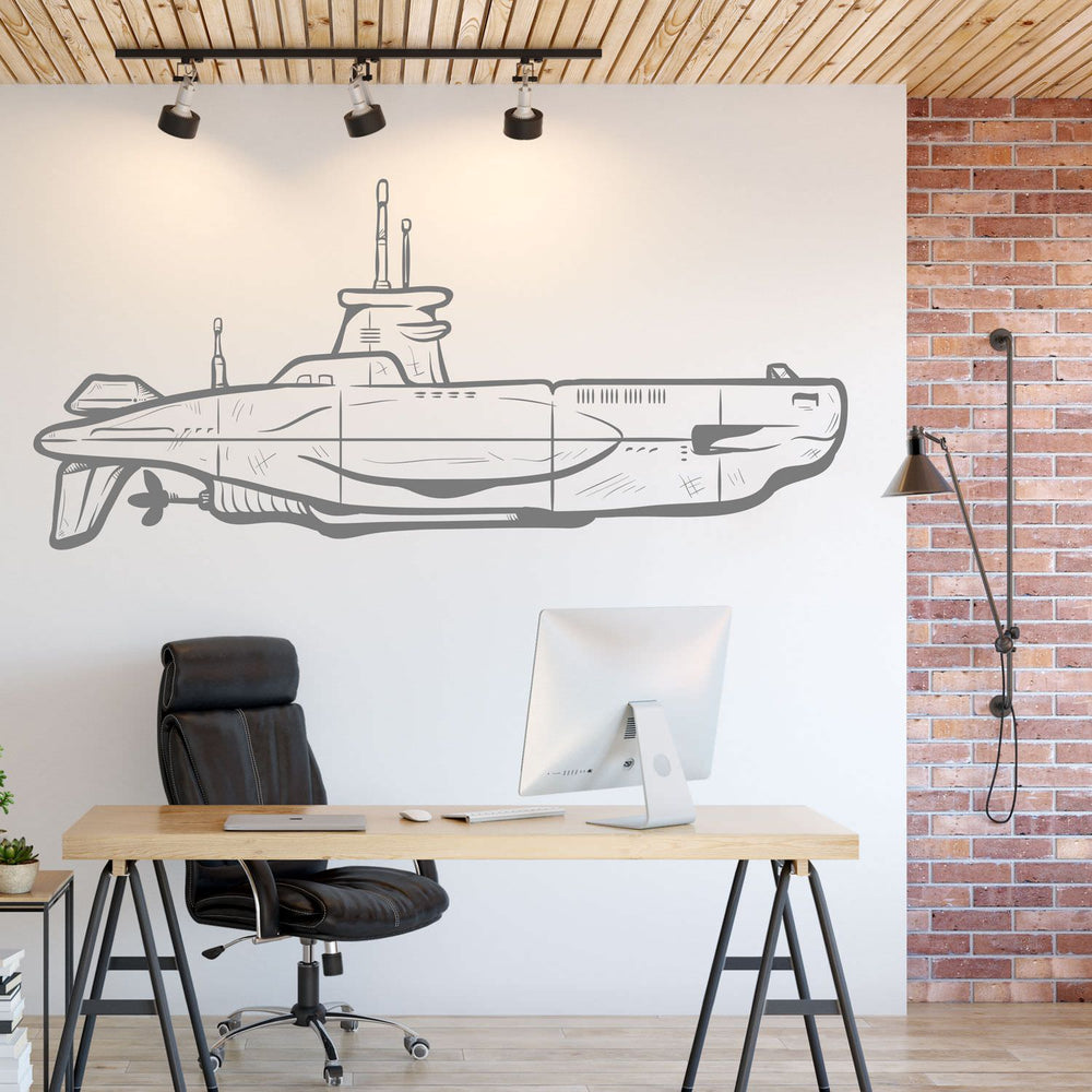 Wandtattoo Maritim – U-Boot im Ozean | Wandaufkleber, Wandfolie & Dekoration für Schiffs- und Nautik-Fans - Sunnywall - Individualität trifft Design
