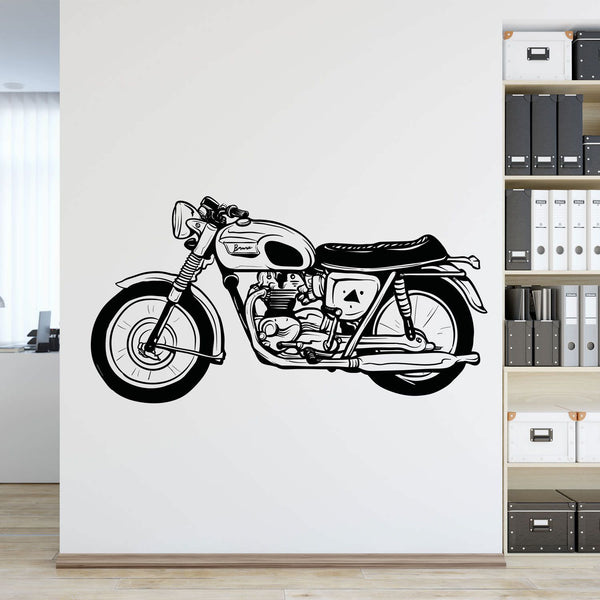 Wandtattoo 70er Jahre Bike Motorrad – Stylisches Bike Seitenansicht | Wandaufkleber für Biker & Motorradfans - Sunnywall - Individualität trifft Design
