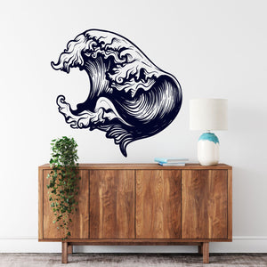 Wandtattoo Maritim Tsunami Welle - Surfer Welle - Wandaufkleber | Wanddekoration Wandmotiv für Freunde der großen Welle - Sunnywall - Individualität trifft Design