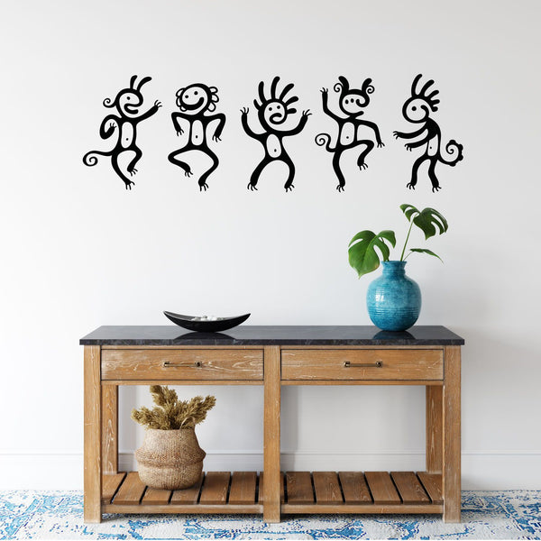 Wandtattoo Tanzende Äffchen – Verspielte Affen im modernen Design | Wandaufkleber für Wohnzimmer & Büro - Sunnywall - Individualität trifft Design