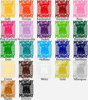 Wandtattoo Monday Katze  – Lustiges Monday-Motiv für Kaffeeliebhaber | Wandaufkleber für Büro Montag - Sunnywall - Individualität trifft Design
