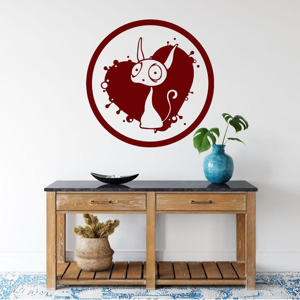 Wandtattoo Katze mit Herz – Niedliche Liebeserklärung | Wanddekoration für Wohnzimmer & Schlafzimmer - Sunnywall - Individualität trifft Design