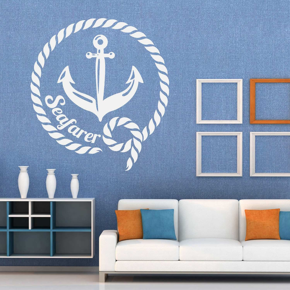 Wandtattoo Maritim – Anker mit Tau Nautical-Style | Wandaufkleber für Ozean- & Meeresliebhaber - Sunnywall - Individualität trifft Design