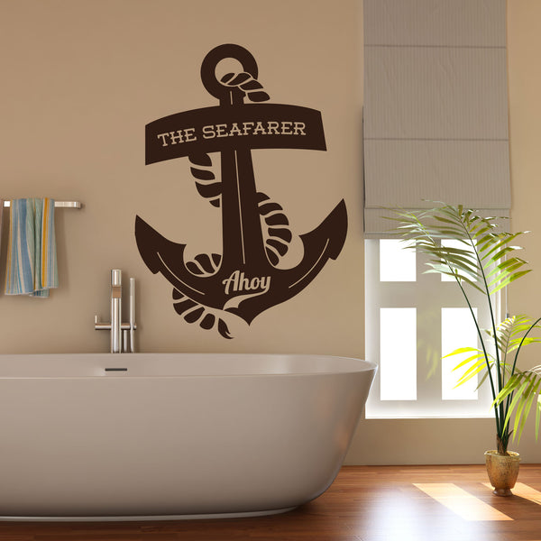 Wandtattoo Maritim -  Seafarer Anker Ahoy Tau Nautical-Style | Wandaufkleber für Ozean- & Meeresliebhaber - Sunnywall - Individualität trifft Design