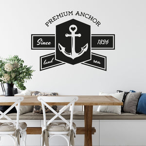 Wandtattoo Maritim - Nautical Premium Anchor Vintage Anker Nautical-Style | Wandaufkleber für Ozean- & Meeresliebhaber - Sunnywall - Individualität trifft Design