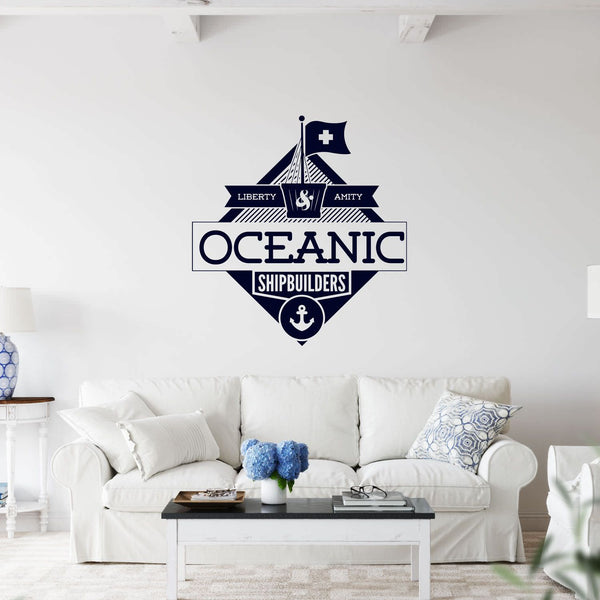 Wandtattoo Maritim - Nautical Oceanic Shipbuilders Anker Nautical-Style | Wandaufkleber für Ozean- & Meeresliebhaber - Sunnywall - Individualität trifft Design