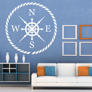 Wandtattoo Maritim – Windrose Tau Seil Kompass | Nautik Wandaufkleber für Ozean- & Meeresliebhaber - Sunnywall - Individualität trifft Design