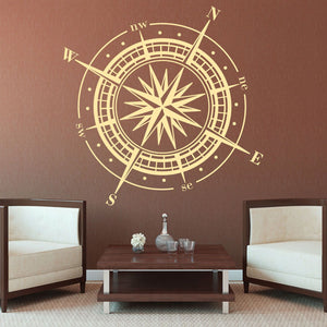 Wandtattoo Maritim - Kompass Windrose Nautical-Style | Wandaufkleber für Ozean- & Meeresliebhaber - Sunnywall - Individualität trifft Design