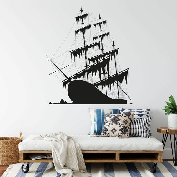 Wandtattoo Maritim – Segelschiff Schiff Geisterschiff Wrack Flying Dutchman | Nautik Wandaufkleber für Ozean- & Meeresliebhaber - Sunnywall - Individualität trifft Design