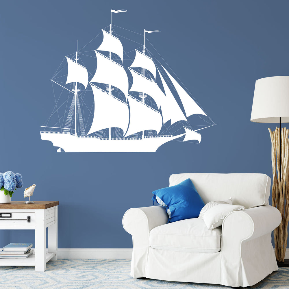 Wandtattoo Maritim – Segelschiff Schiff Großsegler Fregatte | Nautik Wandaufkleber für Ozean- & Meeresliebhaber - Sunnywall - Individualität trifft Design