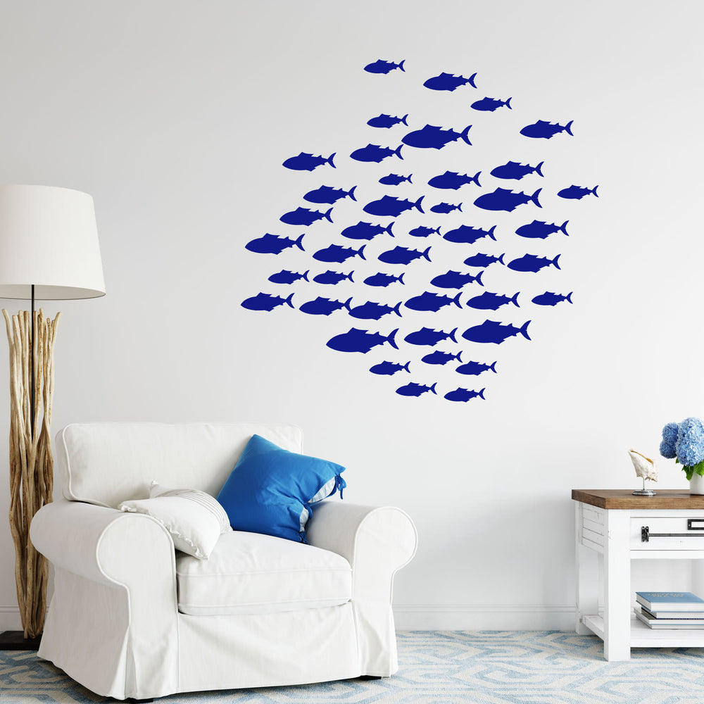 Wandtattoo Maritim – Fischschwarm im Nautical-Style | Wandaufkleber für Nautik Ozean- & Meeresliebhaber - Sunnywall - Individualität trifft Design