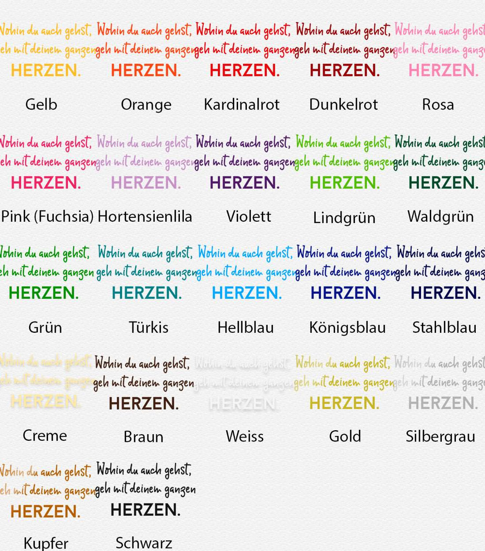 Wandtattoo Spruch - Wohin du auch gehst, geh mit deinem ganzen Herzen | Inspirierender Wandaufkleber Wandspruch - Sunnywall - Individualität trifft Design