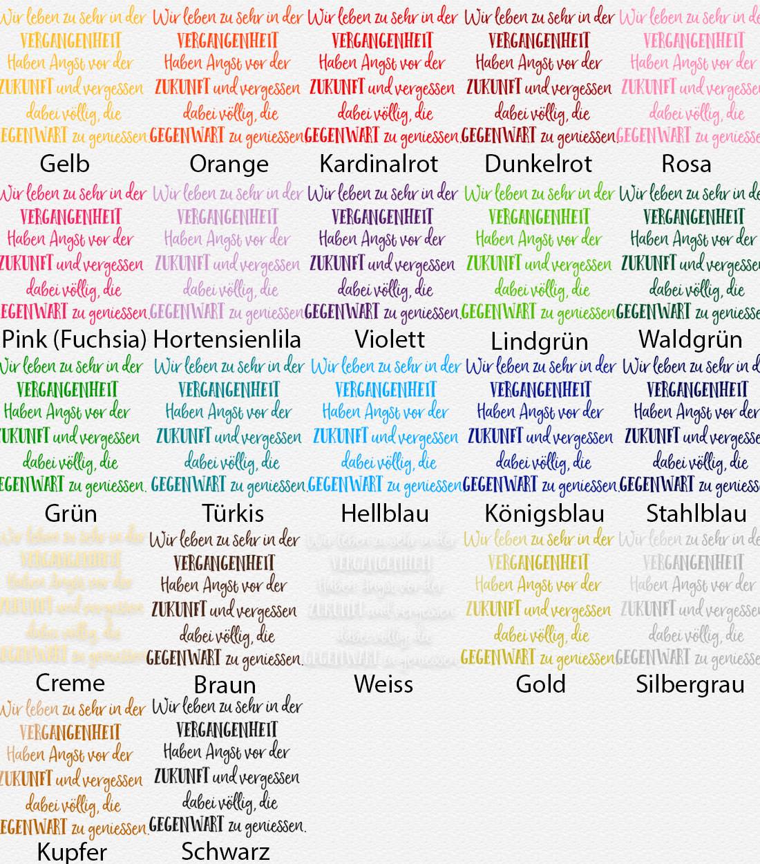 Wandtattoo Spruch - Wir leben in der Vergangenheit - Zukunft - Gegenwart  | Inspirierender Wandaufkleber Wandspruch - Sunnywall - Individualität trifft Design