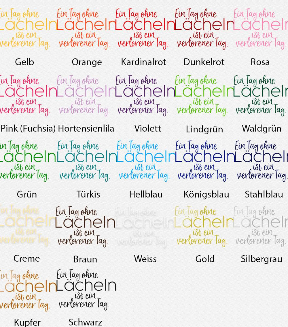 Wandtattoo Spruch – Ein Tag ohne Lächeln ist ein verlorener Tag | Inspirierender Wandaufkleber Wandspruch - Sunnywall - Individualität trifft Design