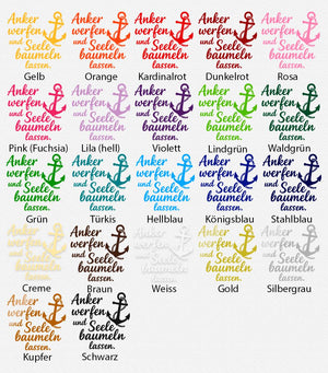 Wandtattoo Anker werfen und Seele baumeln lassen – Maritim Wandsticker Anker Deko für Wohnzimmer, Schlafzimmer & Bad