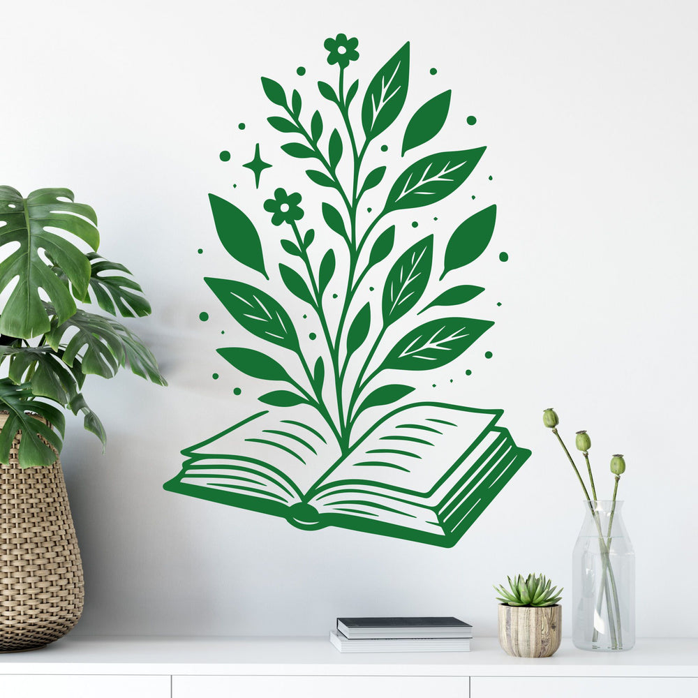Wandtattoo Buch Pflanzen – Dekoration für Leseratten und Bookish-Liebe