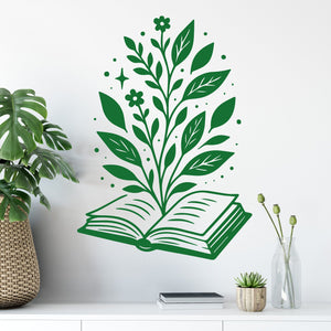 Wandtattoo Buch Pflanzen – Dekoration für Leseratten und Bookish-Liebe