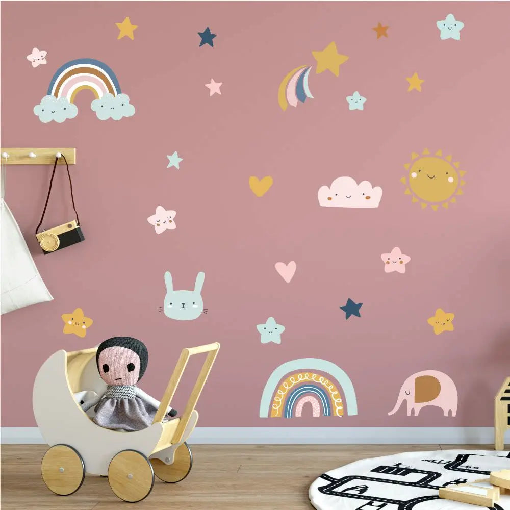 Baby Illustrationen - Wandtattoo Kinderzimmer Baby Wandaufkleber Sunnywall