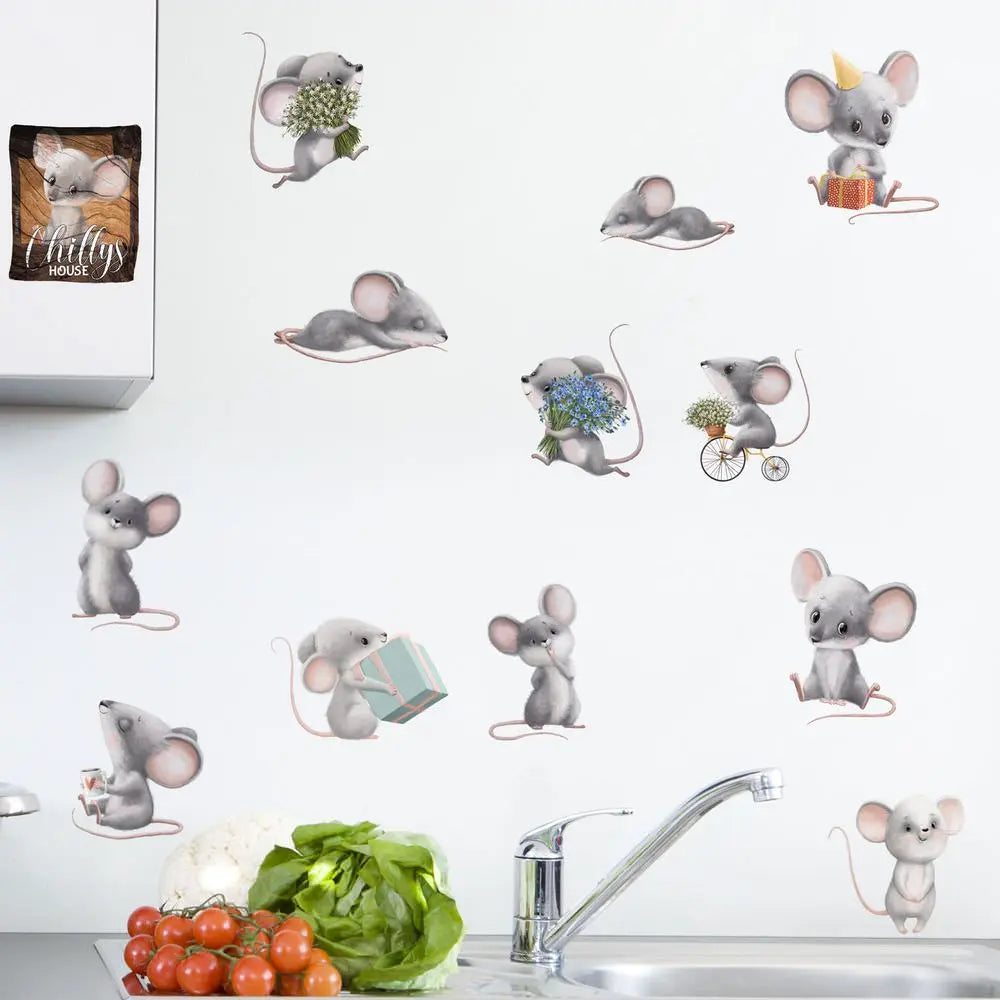 Chilly Maus Haus - Wandtattoo Kinderzimmer Küche Wandaufkleber Sunnywall
