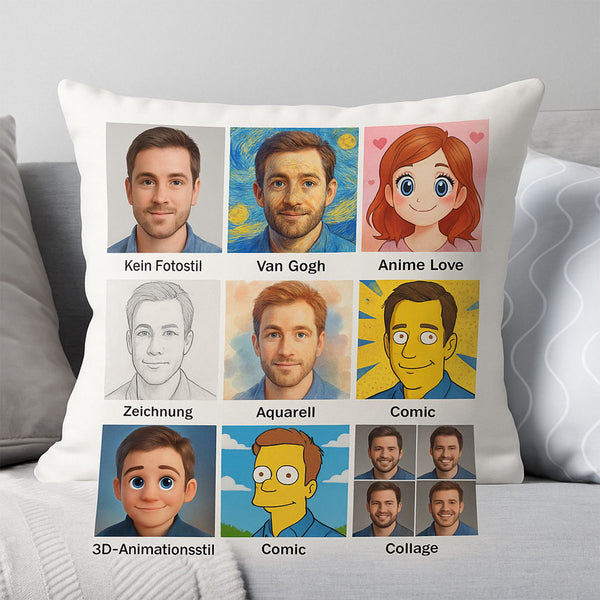 Fotokissen 40x40 – Dein Foto neu interpretiert im Kunststil