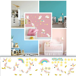 Cute Unicorn Einhorn - Wandtattoo Kinderzimmer Baby Wandaufkleber Sunnywall