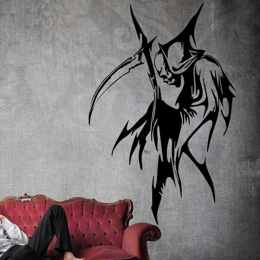 Der Tod XL Deathman Wandtattoo Auto Tribal mit Sense Sunnywall