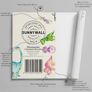Dinosaurier Dino Kids Bordüre Wandbordüre Sunnywall