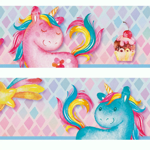 Einhorn Bordüre Wandbordüre Sunnywall