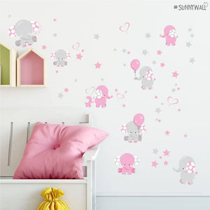 Elefant Baby - Wandtattoo Kinderzimmer Baby Wandaufkleber Sunnywall