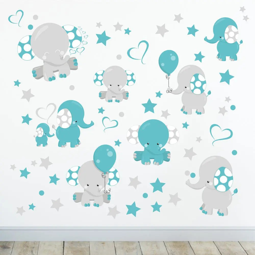 Elefant Baby - Wandtattoo Kinderzimmer Baby Wandaufkleber Sunnywall