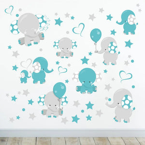 Elefant Baby - Wandtattoo Kinderzimmer Baby Wandaufkleber Sunnywall
